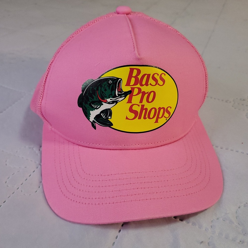 Bass Pro Shops Pink Mesh Trucker Hat Snapback Fishing Cap One Size OSFM